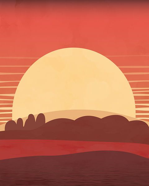 Paysage paisible au coucher du soleil par Tanja Udelhofen