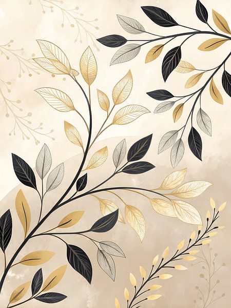 Eukalyptusblätter mit goldenem Schimmer von Artistic