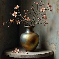 Vase mit Blütenzweig