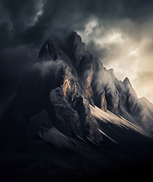 Bergland by fernlichtsicht