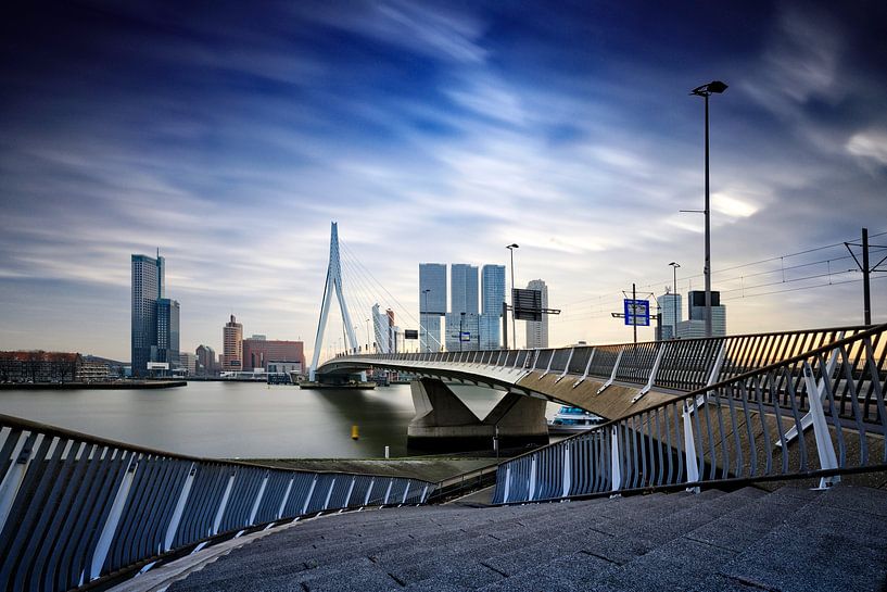 La ligne d'horizon de Rotterdam le long de la Meuse, avec le caractéristique pont Erasmus et l'archi par gaps photography