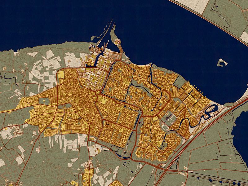 Karte der Häuser im Stil von Gustav Klimt von Maporia