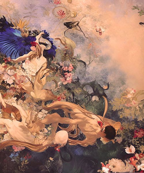 Blauer Flügel im japanischen Stil von Nop Briex