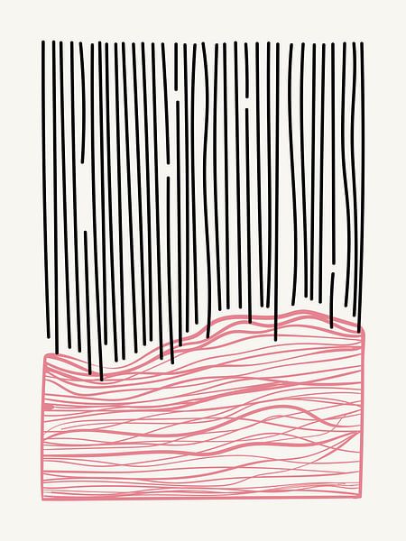 Moderne abstrakte Formen in Rosa und Schwarz von Studio Allee