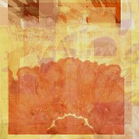 Formes organiques colorées en orange, jaune et marron