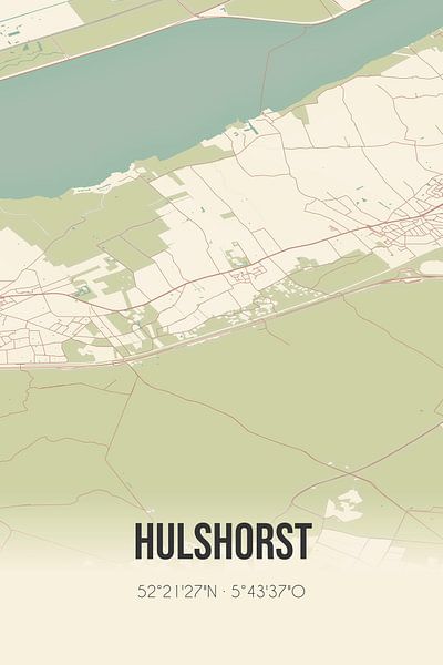 Carte ancienne de Hulshorst (Gueldre) par Affiches de lieux