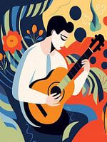 Guitare acoustique Style Henri Matisse