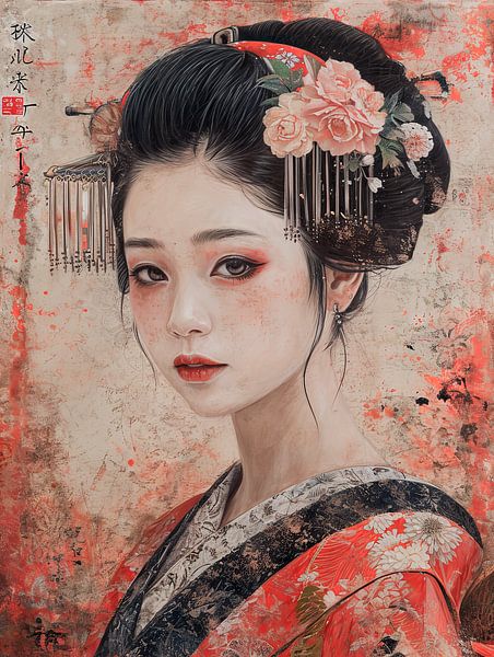 Portrait de geisha par Peet de Rouw