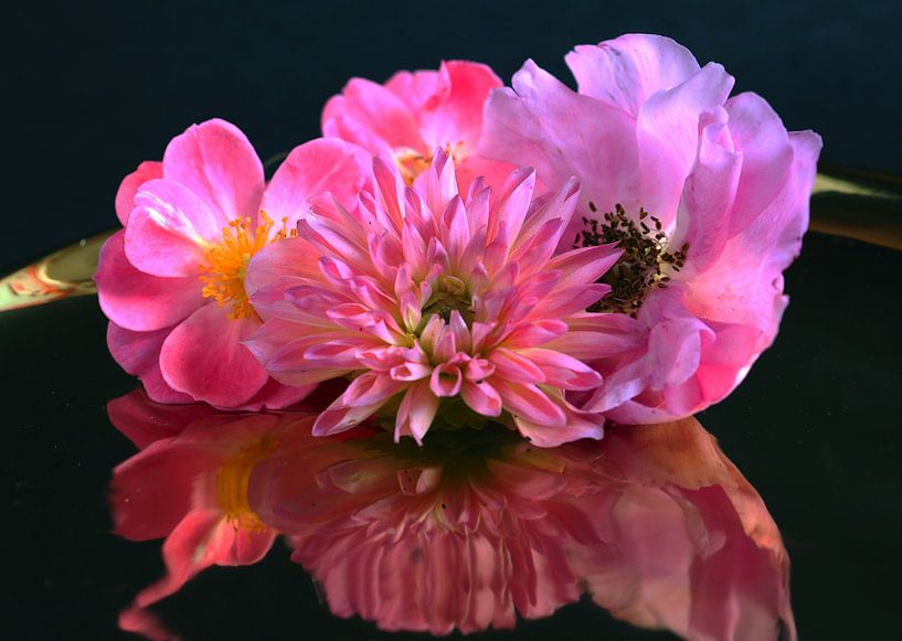 Flowerpower gespiegelt gold rosa von raisa haveman