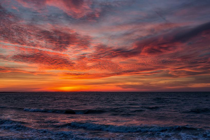 Coucher de soleil sur la mer du Nord par Bram van Broekhoven