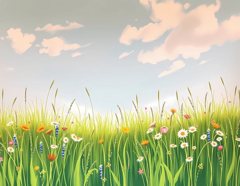 Serene Wiese blüht von Artistic