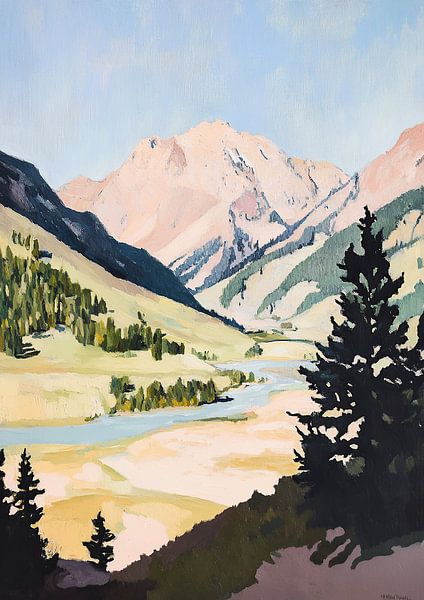 Landschaft Berge Fauvismus Natur Botanik Berge von Niklas Maximilian