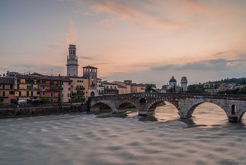 The Ponte Prieta in Verona at sunset by Jeroen de Jongh Photography