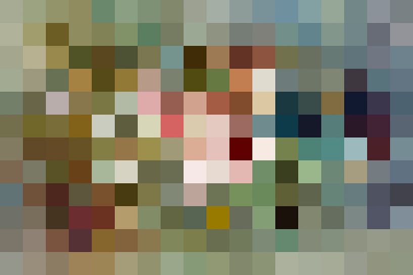 Moderne Pixel abstraktion in Vintage Farben von Mad Dog Art