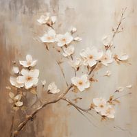 Kersenbloesem wit, goud, bruin