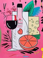 Wine & Cheese Collage