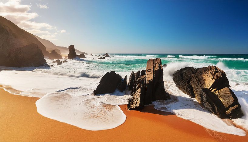 Strand mit Felsen im Meer von Mustafa Kurnaz