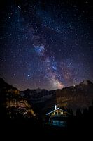 Galaxie au-dessus de l'Eiger en Suisse