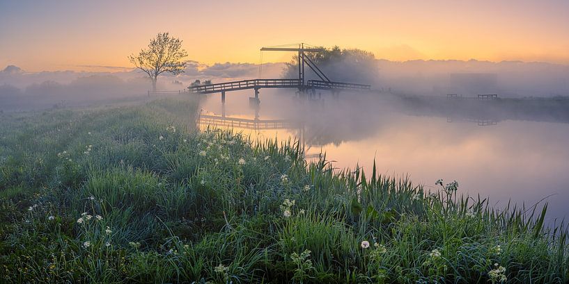 Lever de soleil panoramique à Schildjer Tilbat, De Paauwen, Groningen par Henk Meijer Photography