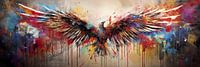 Freiheit in bunter abstrakter Vogelmalerei