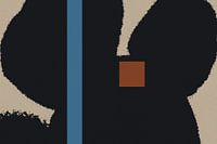 Contemporary art. Shapes in black, blue, terracotta and white II.