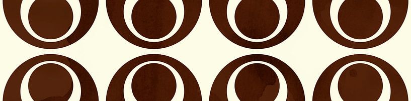 Panoramabild Nordische Retro Geometrie Braun von Mad Dog Art