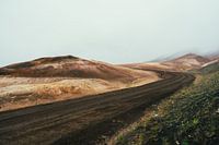 Lonely gravel road in Iceland