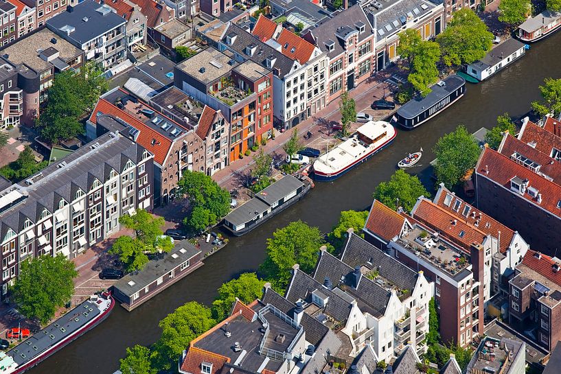 Luftaufnahme Grachtenhäuser Amsterdam von Anton de Zeeuw