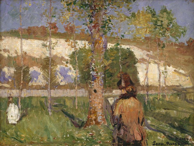 John Peter Russell~Madame Sisley am Ufer des Loing bei Moret. von finemasterpiece