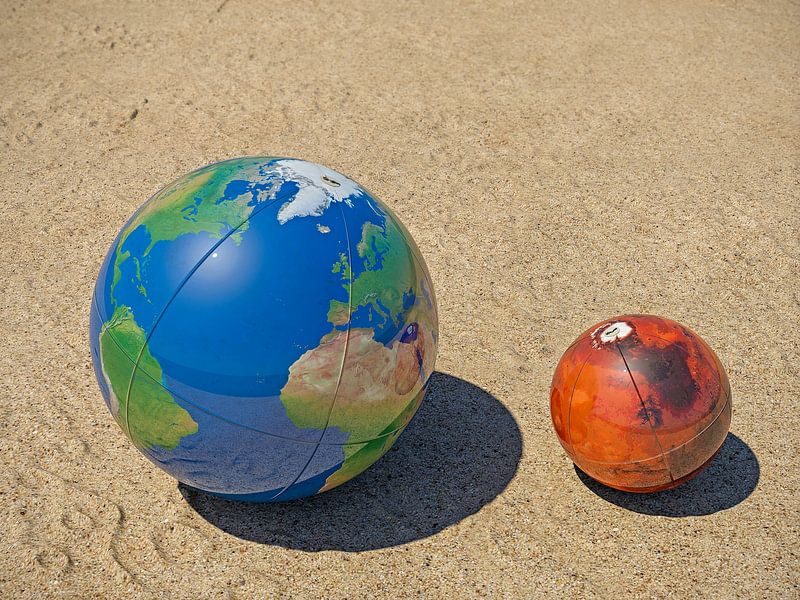 Earth and Mars on the beach by Frans Blok - photos, art and other wall decoration