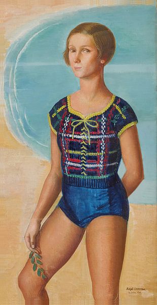 Ángel Zárraga - Badende, Smaragdküste (Porträt von Martine Abraham) (1935) von Peter Balan