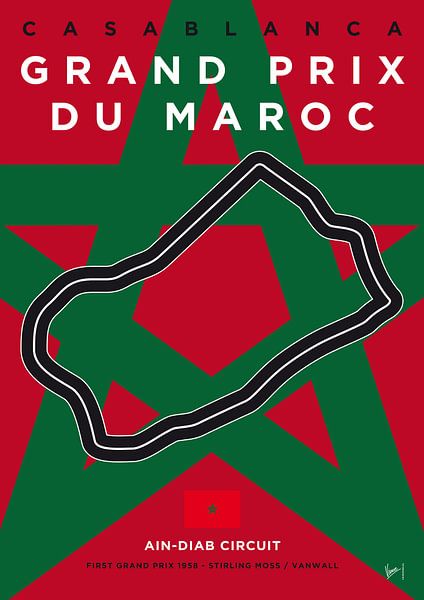 My F1 Casablanca Race Track Minimal Poster by Chungkong Art