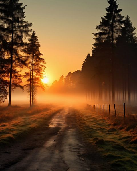 Autumn morning in the Lüneburg Heath by fernlichtsicht