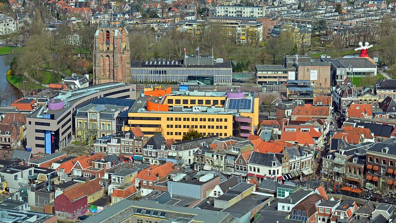 Überblick über die Innenstadt von Leeuwarden von den Achmeatoren aus gesehen von Gert Bunt