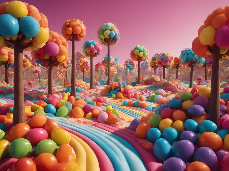 Paysage d'émerveillement en bonbons colorés par Bart Veeken