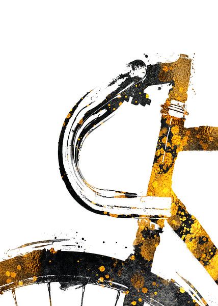 Radfahren Fahrrad Sport Kunst Gold und schwarz #cycling #bike von JBJart Justyna Jaszke