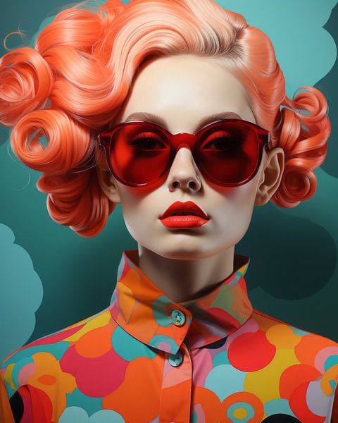 Portrait pop art aux couleurs pastel par Studio Allee