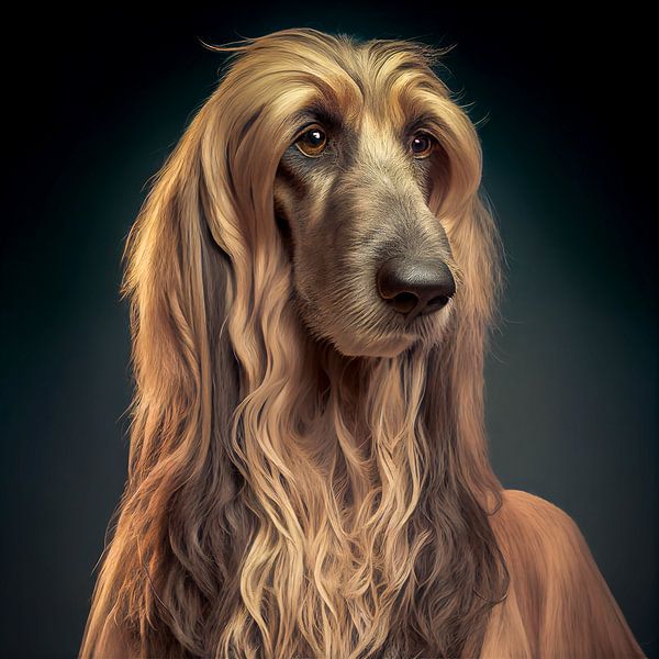 Portrait eines Afghanischen Windhund Illustration von Animaflora PicsStock