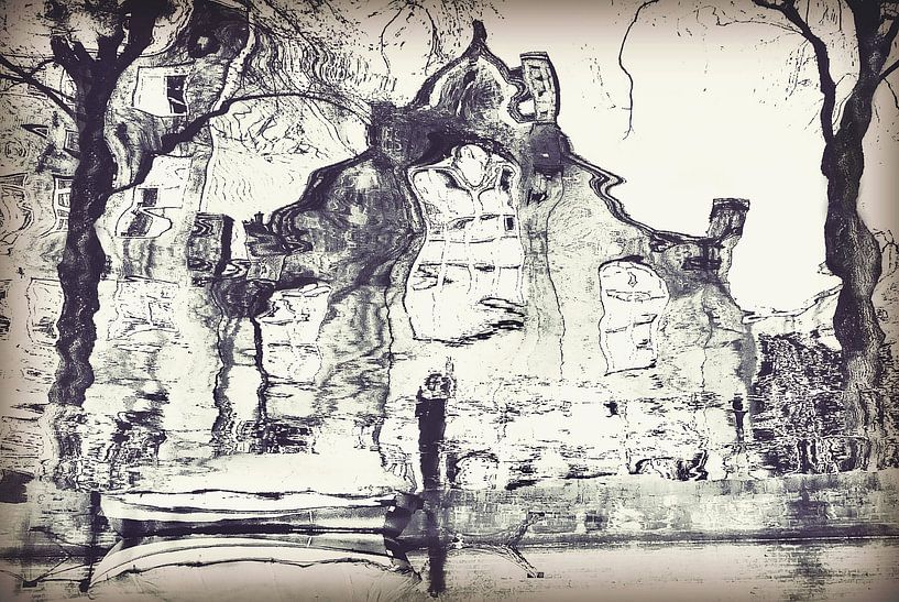 Amsterdamer Grachtenspiegelung von Marianna Pobedimova