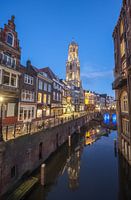 Oudegracht Utrecht kurz nach einem schönen Sonnenuntergang