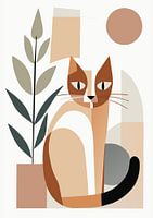 Stillleben mit Katze (06), Boho, Retro