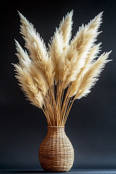 Herbe de la pampa en panier naturel par Imperial Art House