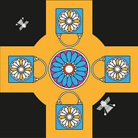 Anunnaki Cross Swatch Black Orange