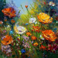 Schöne impressionistische Blumen