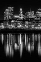 BOSTON Skyline du soir North End & Financial District | Monochrome