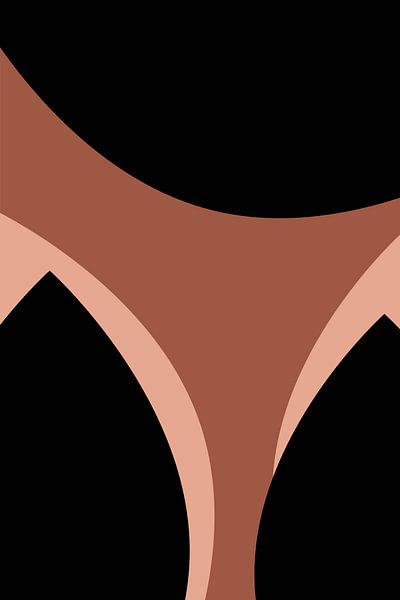 Moderne abstracte boho vormen in roze, terra, zwart nr. 9 van Dina Dankers