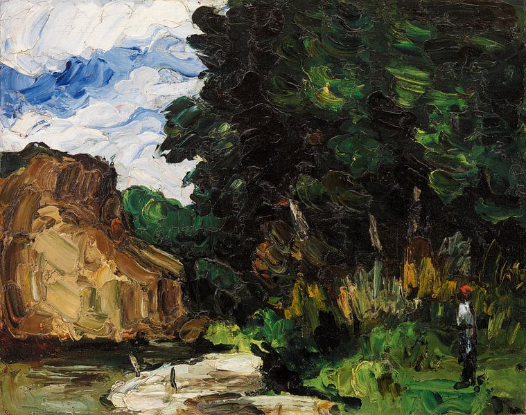 Bend in river, Paul Cézanne (ca. 1865) by Atelier Liesjes