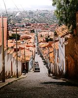 Traditional street in Sucre, Bolivia