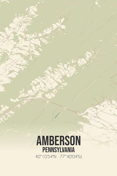 Alte Karte von Amberson (Pennsylvania), USA. von Ortsdrucke