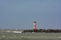 Storm at the head of the Noord pier Wijk aan Zee.